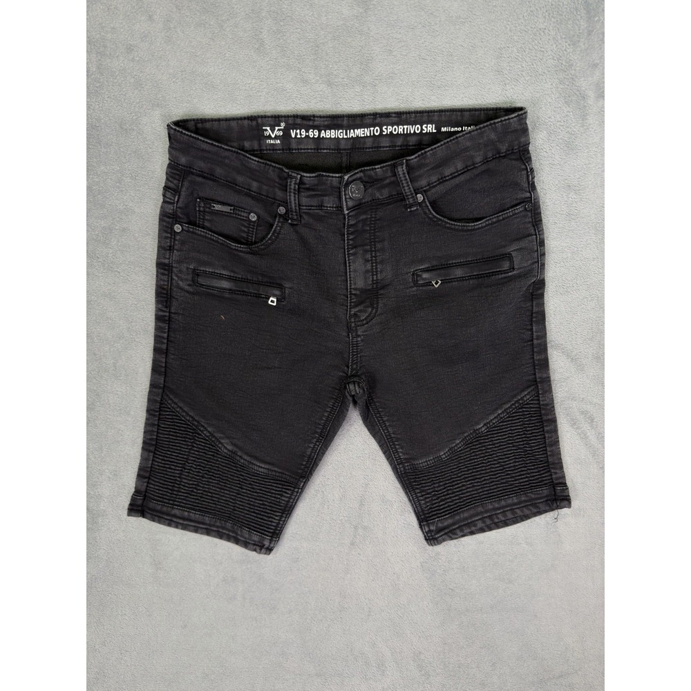 Versace V 19-69 Sportivo Shorts Mens 28 Black Bermuda Milano Italia Biker